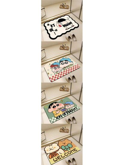 Crayon Shin-chan Quick-Dry Bathroom Diatomite Floor Mat - Non-Slip Absorbent Foot Pad