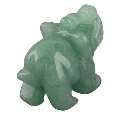 1.5inch Natural Stone Carved Elephant Crystal Figurine Home Decoration Furnishing Article (#07)