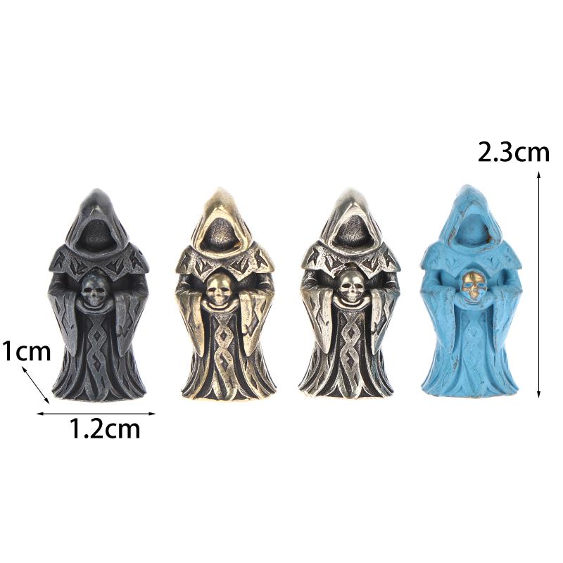 Undead Skull Brass Knife Beads Edc Outdoor Diy Paracord Handmade Woven Lanyard Pendants Umbrella Rope Bracelets Charms Accessory