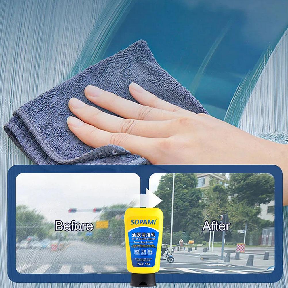 Car Window Grease Water Stain Removal Cleaner Car Glass Oil Film Remover Paste Windshield Polisher Stuff Windshield Coating Agen