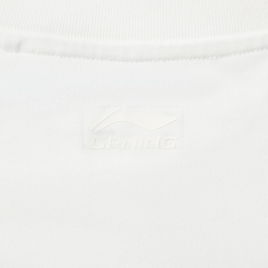 Li Ning Sports Trend Series Simple Casual Solid Color Round Neck Pullover Short Sleeve T-Shirt Women Tops Off-White AHSV186-1