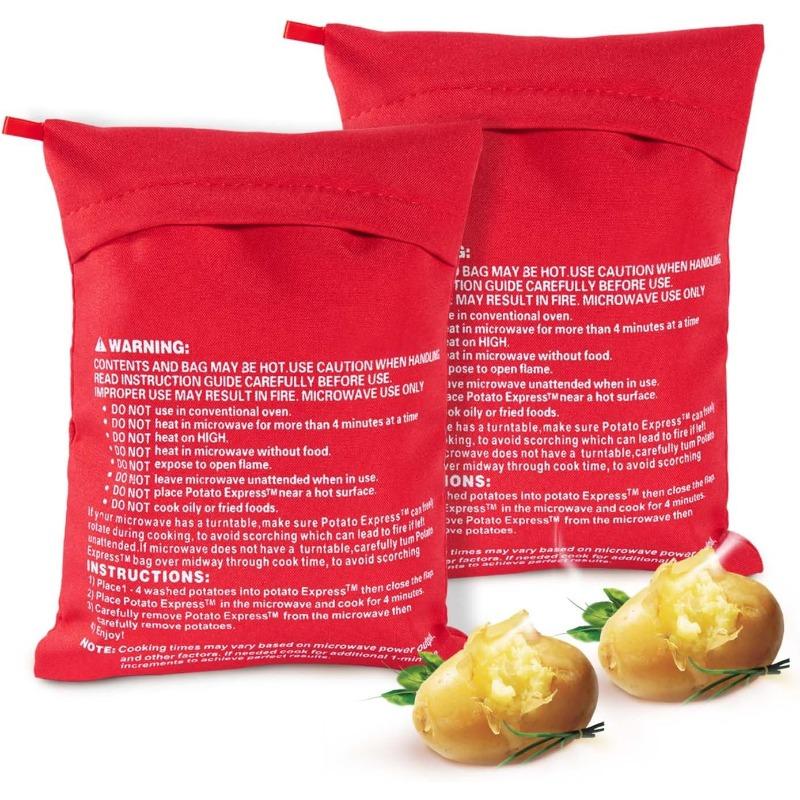Microwave Potato Bags Reusable Express Microwave Potato Cookware Bags Baked Potato Cookware Baking Bags Quick Cooking Potatoes