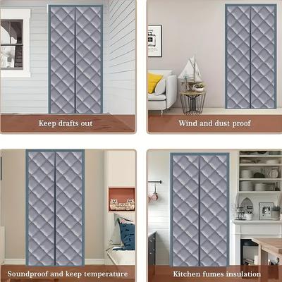 1PC Insulated Door Curtain Heavy-Duty Soundproof Privacy Screen Energy-Efficient Magnetic Interior Doors