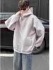 Autumn Men's Space Cotton Hooded Heavyweight Hoodie: Versatile Solid Color Jacket for Couples - Suitable for Spring and Autumn.
