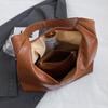 Vintage Leather Shoulder Bag with Clutch Purse Fashion Soft Hobo Bag Casual Tote Handbag Set Satchel Commuting Underarm Pouch