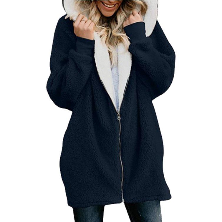 Damen 2024 Fur Hoodie Cardigan: Herbst/Winter Kollektion