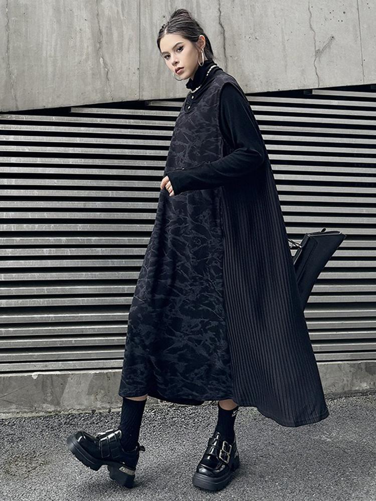 Xitao Robe patchwork sans manches pour femme GJ1113