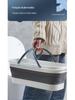 Thickened Foldable Mop Bucket with Wheels - Rectangular Flat Plastic Design