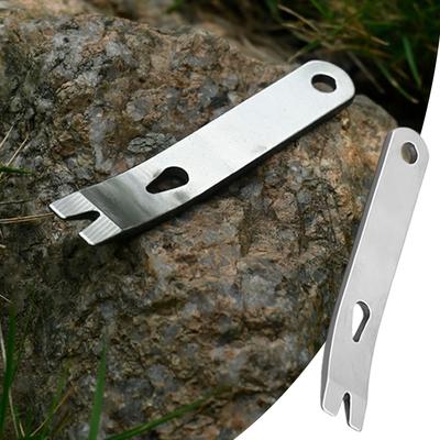 Multi-Function Stainless Steel Curved Pry Bar Scraper Wire Winder Outdoor Camping EDC Pocket Tool