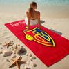 Custom Name Soccer Crest Stylish Digital Printing Beach Towel Quick‑Drying Absorbent Blanket for Beach Pool Gym Travel