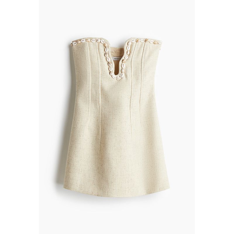 

HM 2025 Summer New Arrival Women s Clothing Fashion Casual Shell Decoration Sloping Shoulder Dress 1296804