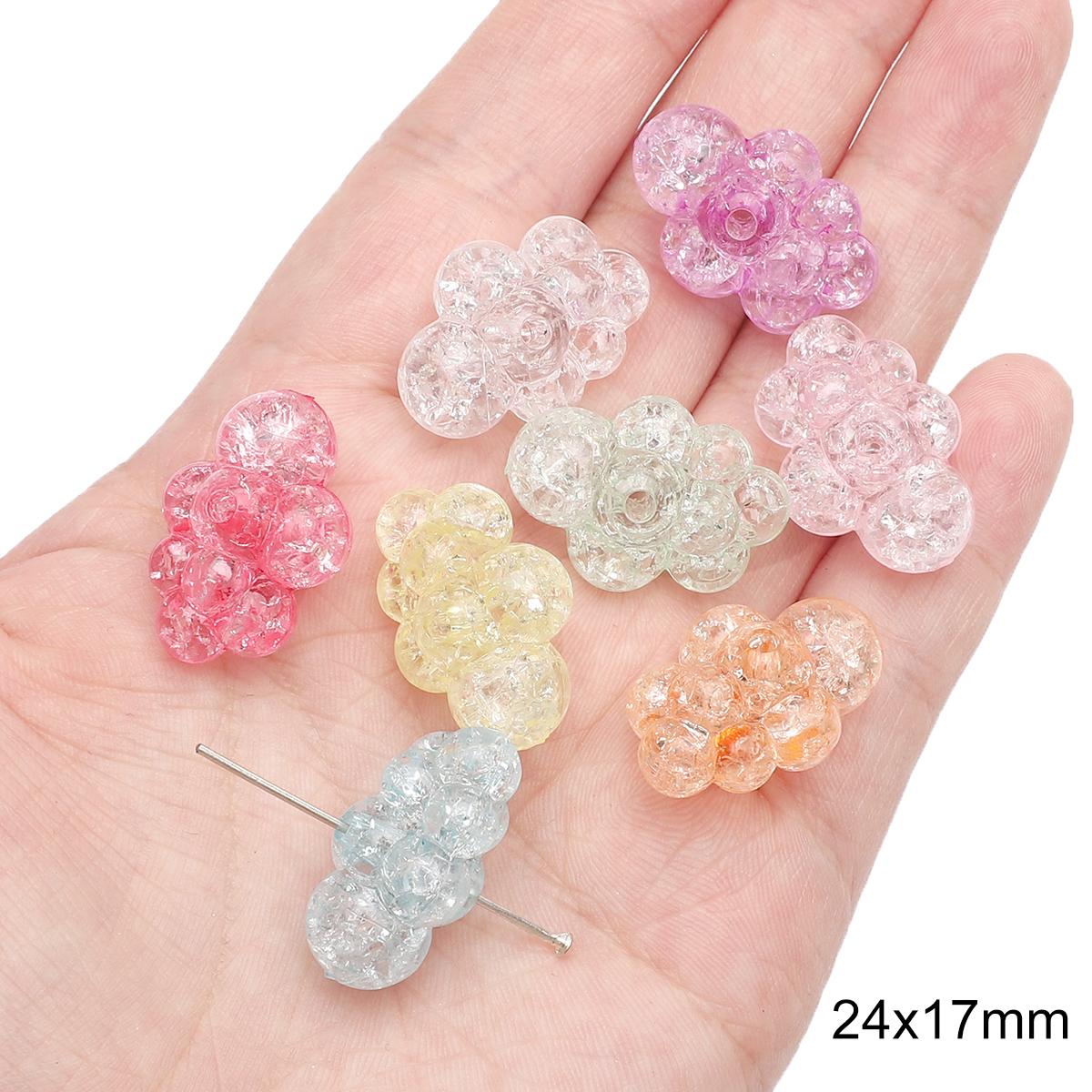 

5-60 шт. случайные разноцветные акриловые бусины внутри сломанные бусины для DIY аксессуаров для изготовления ювелирных изделий 24x17mm 5pcs