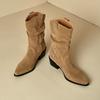 Women's high-heeled short boots autumn and winter new suede large-size casual Roman boots
