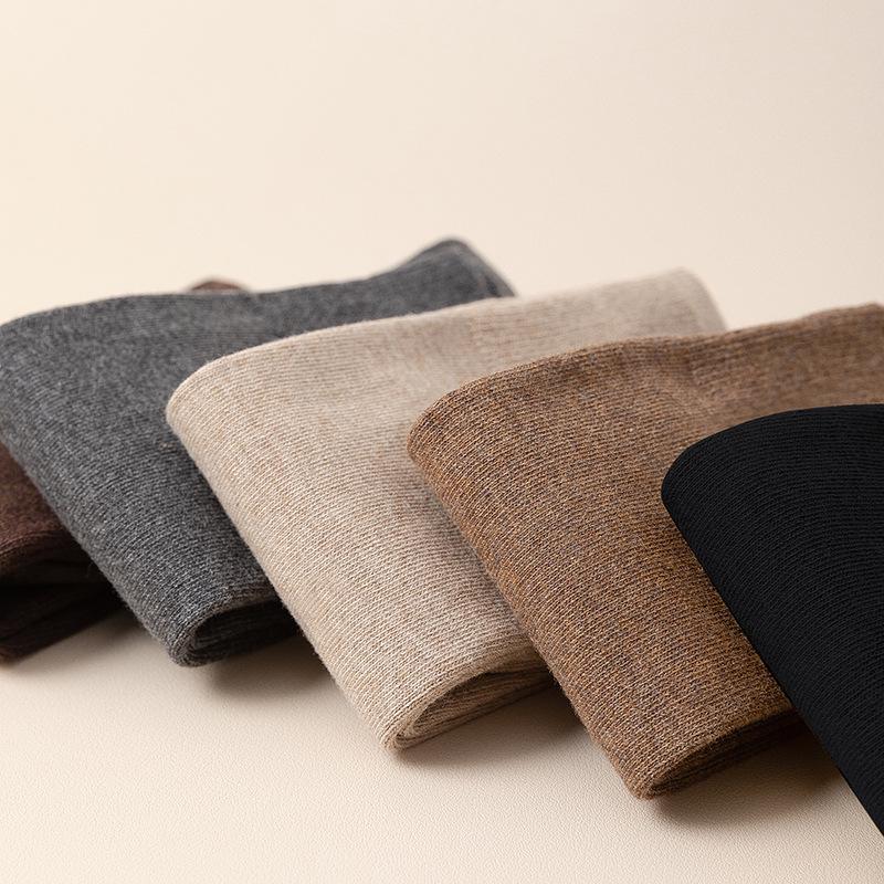 Clearance: Cute Slimming Chocolate Ribbed Cotton Calf Socks - Autumn/Winter Versatile