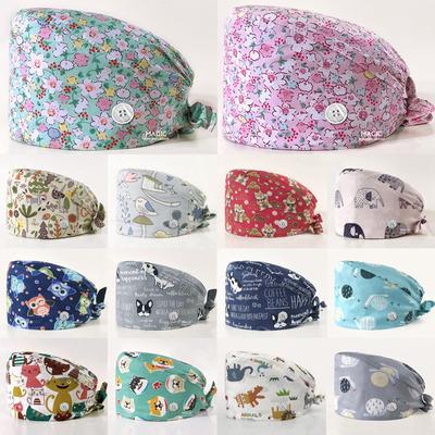 99Styles Print Bouffant Adjustable Surgical Hat Cotton Oil-proof Dust-proof Hair Cover