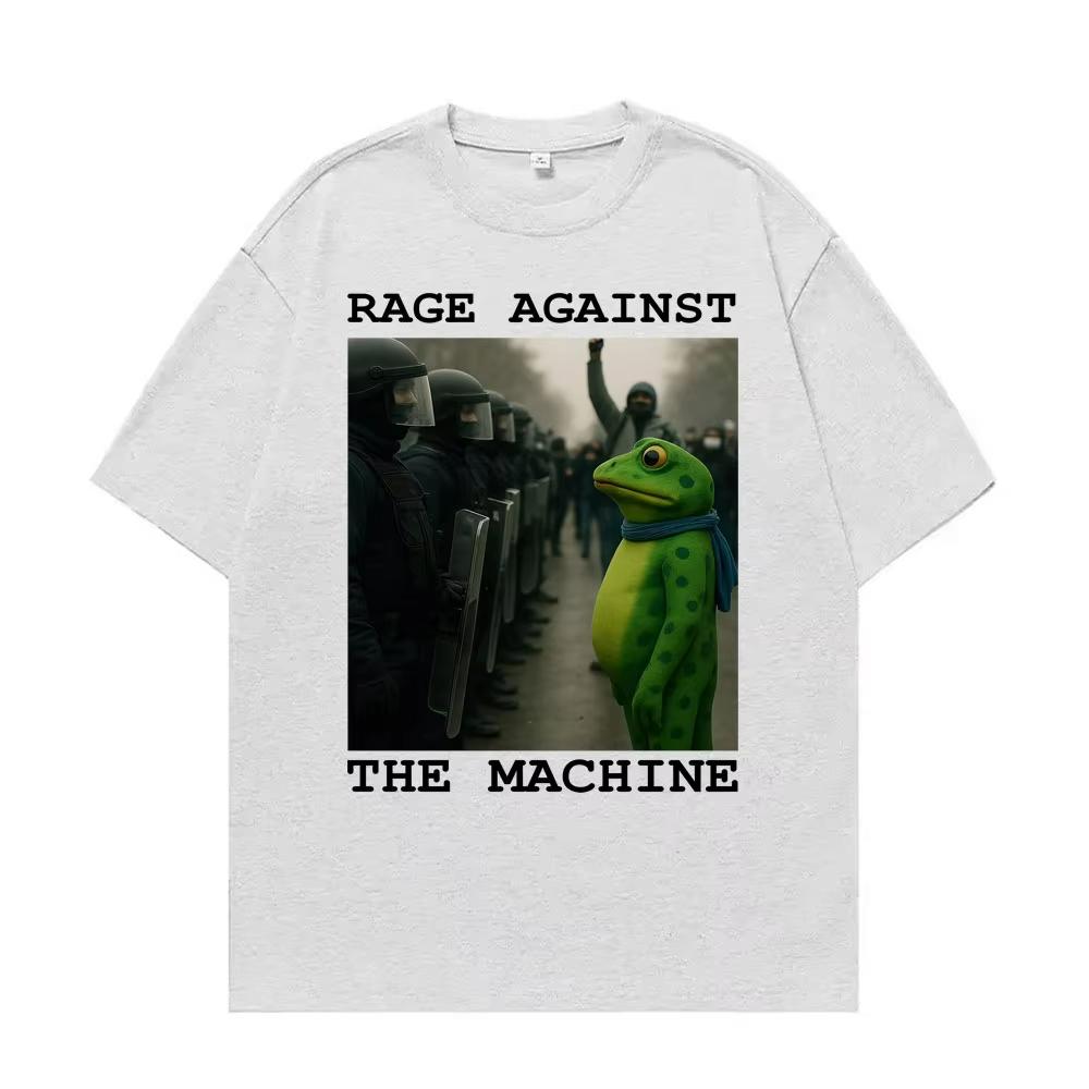 Rage Against The Machine Portland Frog Protest Funny Meme Tshirt Men Women Clothing Fashion Humor Oversized T Shirts Streetwear