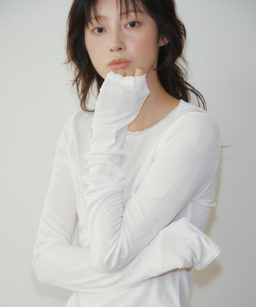RESIS Glossy Ribbed Crewneck T-Shirt [White] / Rf3Lts512