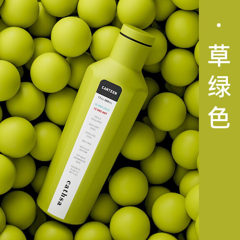 

ALPS Mineral Stones Alkaline Water Bottle, 500ml Stainless Steel Cup with 316 Inner Layer, Portable Leak-Proof Flask for Fitness & Travel 500ml трава зеленый