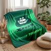 Coperta Flanella con Testo Nome Personalizzato Plymouth Argyle FC Logo Calcio Plaid Pile Personalizzato Regalo Speciale per Divano Camera da Letto Casa