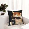 Soft Smiling Beluga Cat Meme Pillowcase Polyester Cushion Cover Decor Funny Kitten Throw Pillow Case Cover Sofa Square