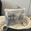 The College's Trendy Autumn Fashion Lace Sweet Schoolbag, Hand-held Double-shoulder Girls' Small Square Bag