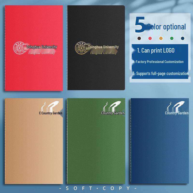 A5B5 Custom Solid Color Notebook with Printable Logo - Thick Pages for Business Diary or Office Use