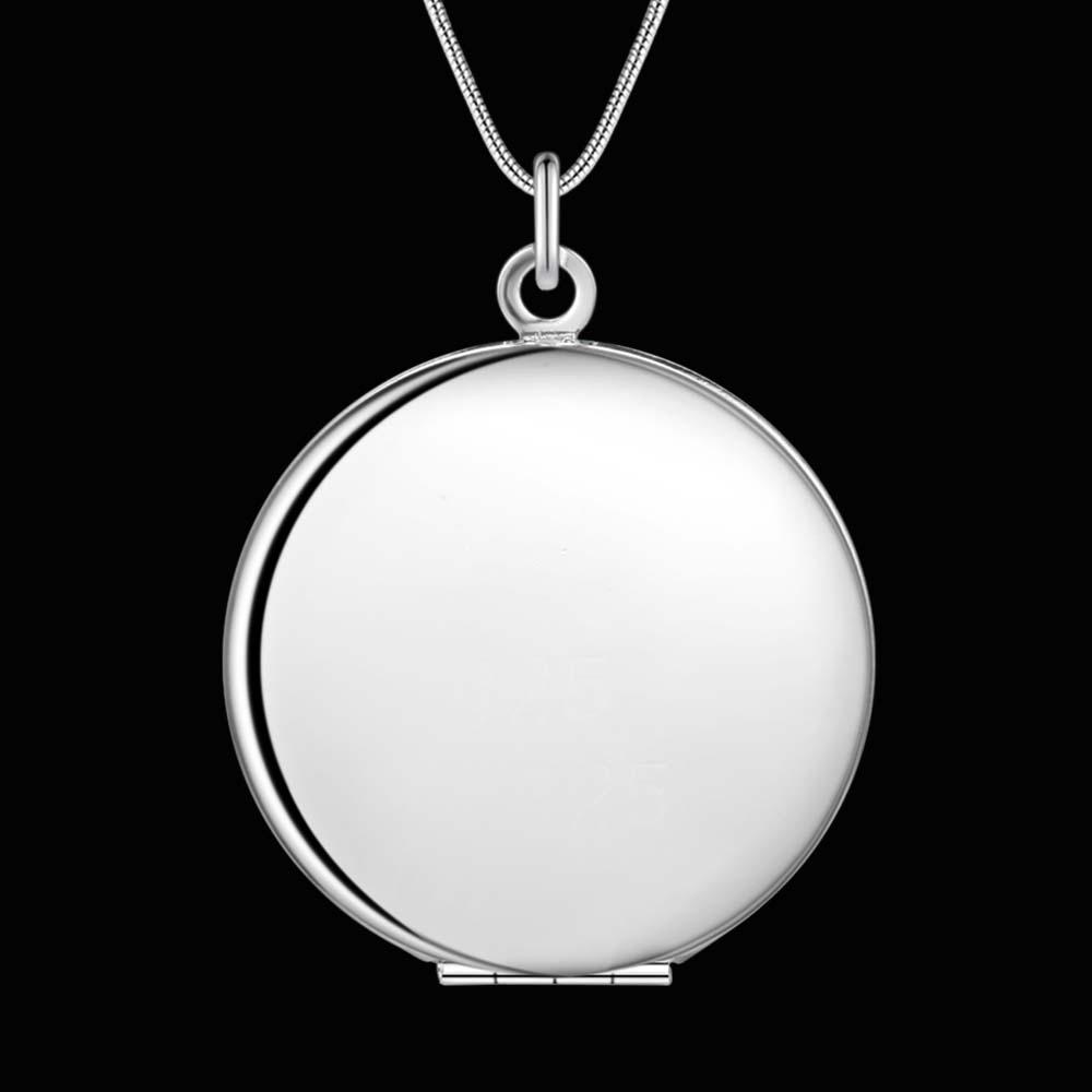 Wholesale 925 Sterling Silver Necklace Pendant Circle Photo Frame High Quality For Women Luxury Wedding Engagement Jewelry