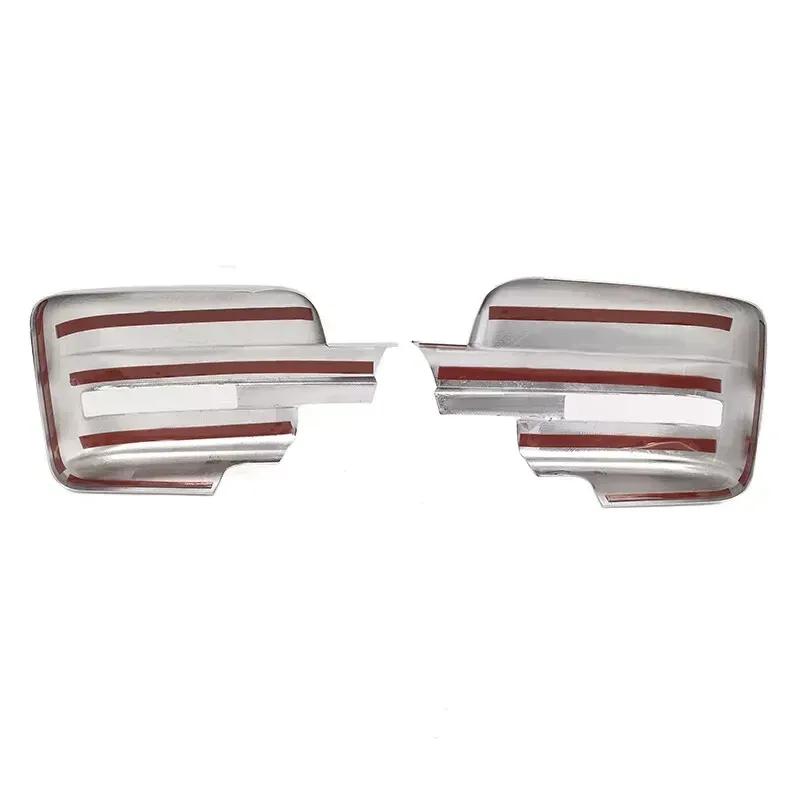 PAIR For 2009-2014 Ford F150 Door Rearview Mirror Cover Exterior Cap Housing Side Wing Protective Shell Trim Car Decor Sliver
