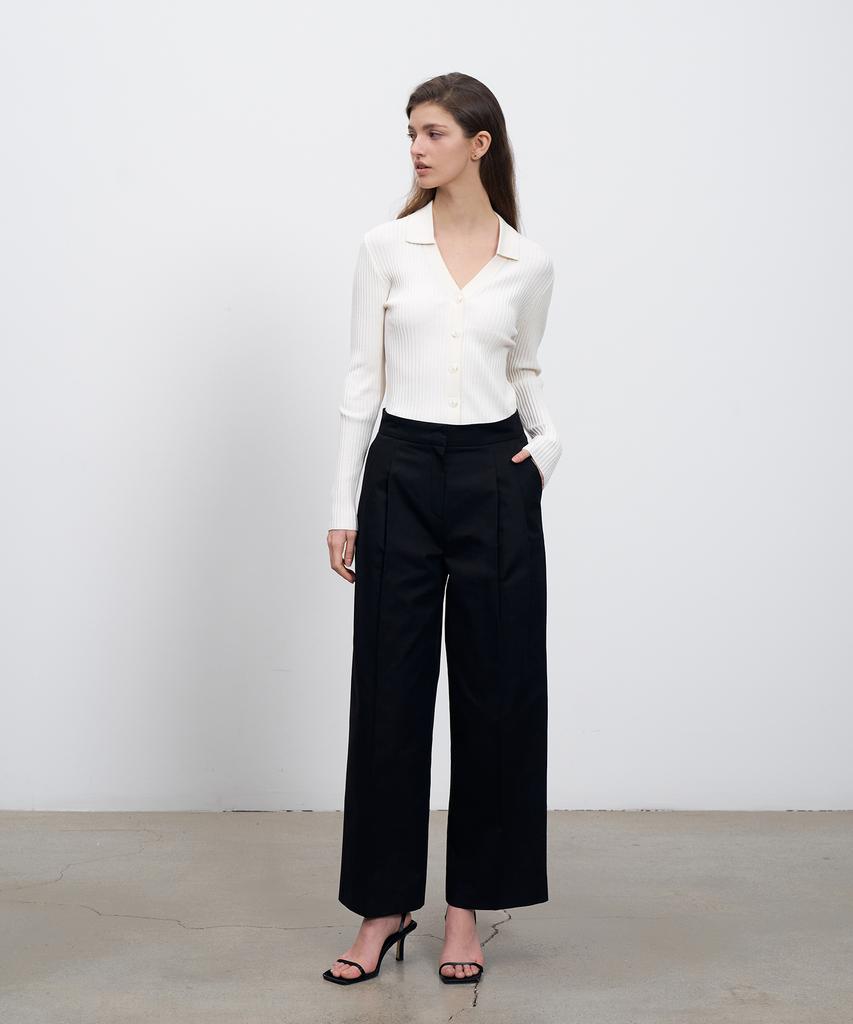 RENEJ Two Pintuck Cotton Pants