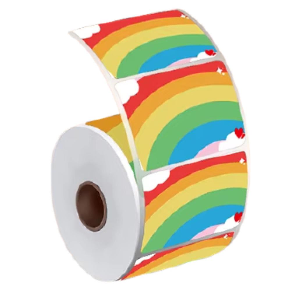 140/230Pcs DIY Blank Label Sticker Rainbow Self-Adhesive Thermal Paper  Shipping Labels