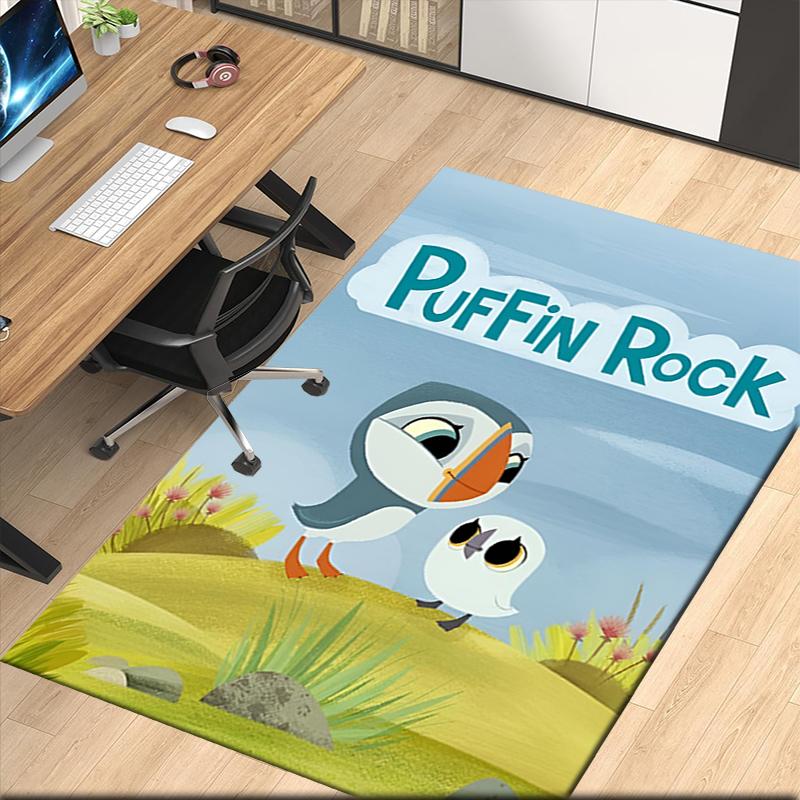 Puffin Rock Printed Carpetrugfor Office Chair Living Room Bedroom Kitchen Room Decor Gifts