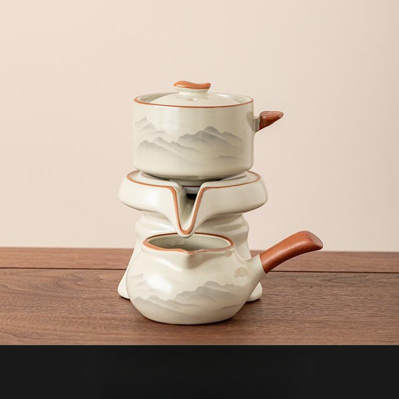 Automatic Teaware Sets for Home Use Anti Scalding Stone Grinding Teapot Office Lazy Tea Making Tool