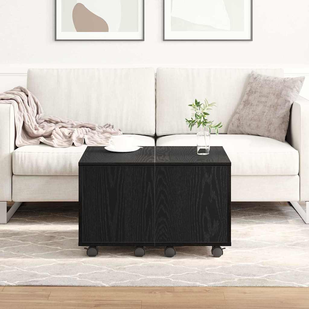 Coffee Table Black Oak Look 60 x 60 x 38 cm Engineered Wood