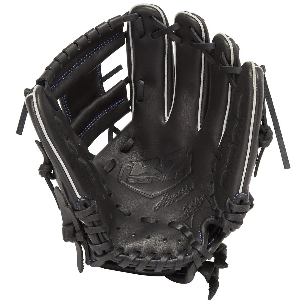 Rawlings Junior HYPER TECH R9 SERIES Baseball Glove for Size SS Black (All-Around) Kids, (GJ4FR9BFSS), (Left-Handed Throw)