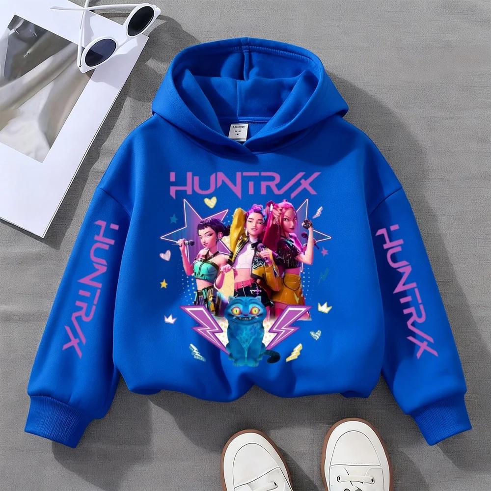 Autumn Winter KPop Devil Hunter Cute Printed Boys and Girls Hoodies Children's Casual Fashion Sport Hooded