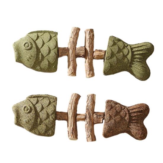 1/2/3Pcs Cat Dental Toy Fishbone Shape Catnip Cat Toy Teeth Play Oral Hygiene Cleaning Breath Interactive