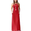 Women's Summer And Spring European And American Solid Color Pocket Drees