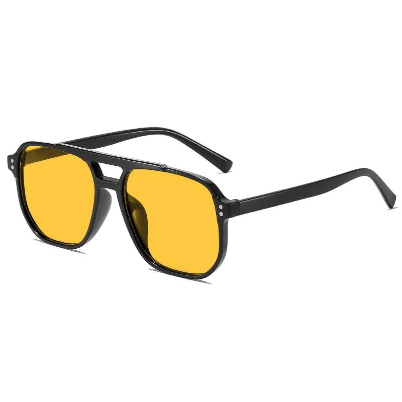 Fashion Vintage Men Women Big Sunglasses Men Square Shades Designer Unisex Sun Glasses Grey Flakes Male Female Sunglasses
