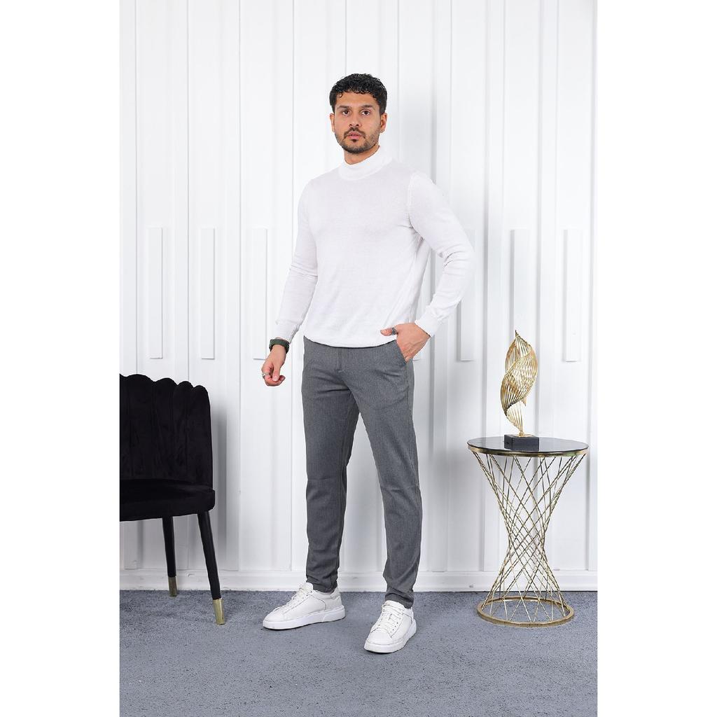 Seasonal Black Slim Fit Lycra Fabric Trousers