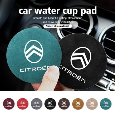 2pcs Car Coaster Anti-slip Mat Sheepskin Water Cup Holder Pad For C5 C1 C2 C6 C4L DS3 DS4 DS5 C-Elysee Grand Berlingo