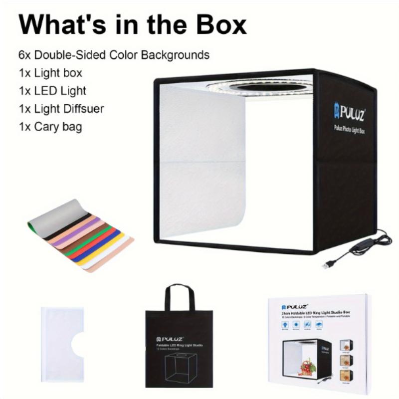 

Camera studio lightbox photography soft light box with adjustable color temperature photo shooting tent kit 6 color backgrounds