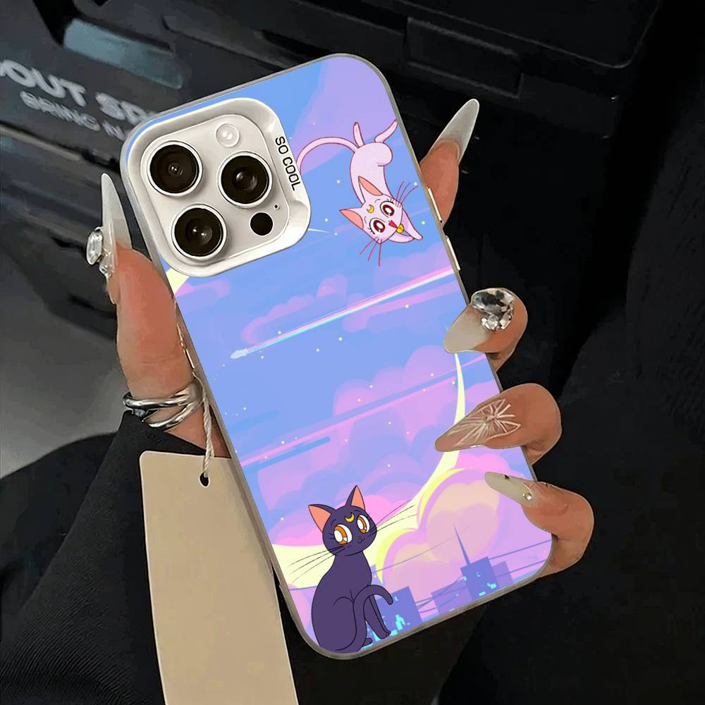

S-Sailor- Moon Phone Case For iPhone 17,16,15,14,13,12,11 Plus,Pro Max,XS,white silver phone case iPhone15pro