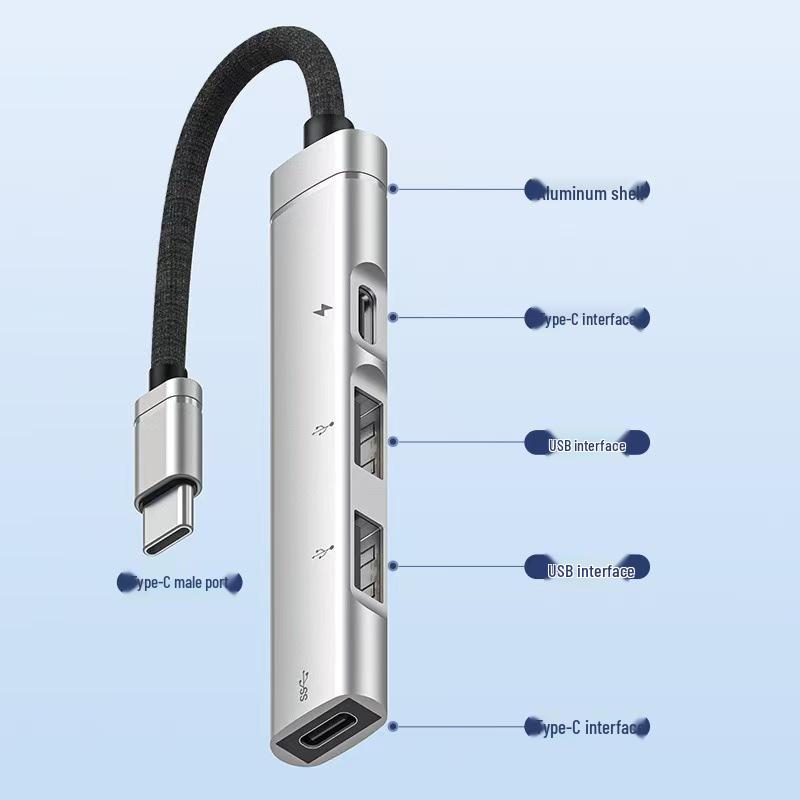 Type-C To USB 2.0 Expander: Keyboard & Tablet Dock with PD Charging and OTG Adapter Cable