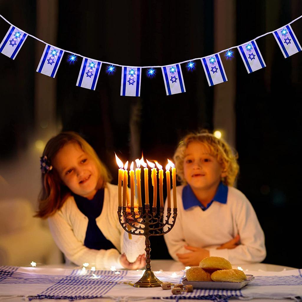 Star of David Fairy String Light Battery Powered Hexagram Magen Star for Jewish Judaism Hanukkah Chanukah Passover Shabbat Decor