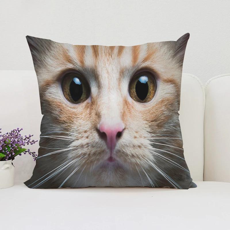 Cute Cat Decorative Pillow Cover 45x45 Cushions Covers Pillowcase 45*45 Bed Pillowcases Cover for Living Room Cushions Cushion