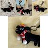 Cute Black Dog Plush Toy Christmas Ornament For Student Backpack Decoration Gift Short Plush, Black, 159cm