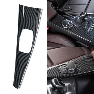 Biltillbehör Dekorativ Klistermärke Multimedia Panel Cover Trim För GT F34 2014-2019 Kolfiber 39x12x3CM Cirka 150g