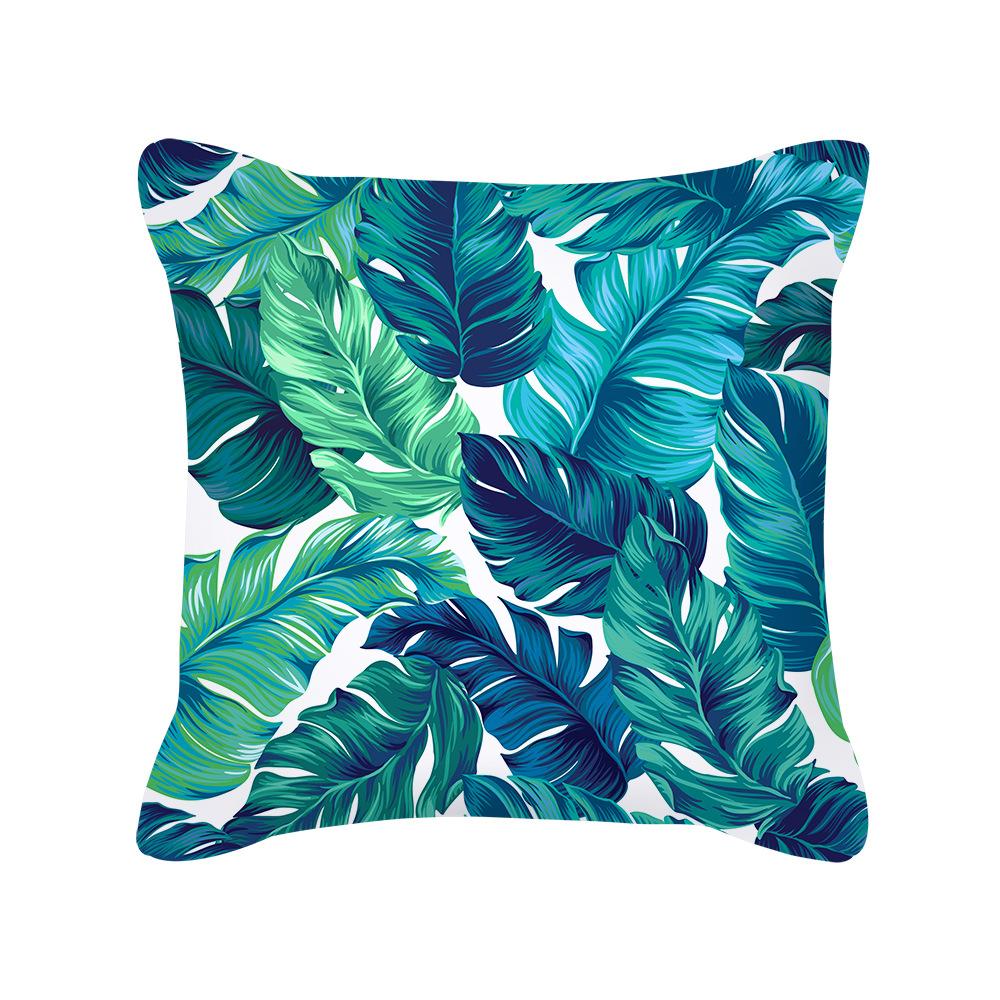 New Green Landscape Geometric Peach Skin Printed Pillow Cover Cushion Cover