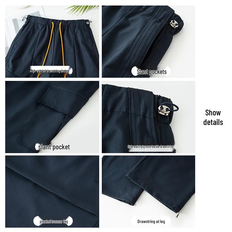 Women's High-Waisted Wide-Leg Parachute Cargo Pants