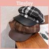Grid Retro Wool Blended Cap Women Sunshade Cozy Wear Girl Travel Supplies Hat